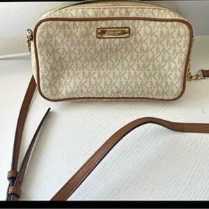 Michael Kors Beige and Brown Crossbody Bag